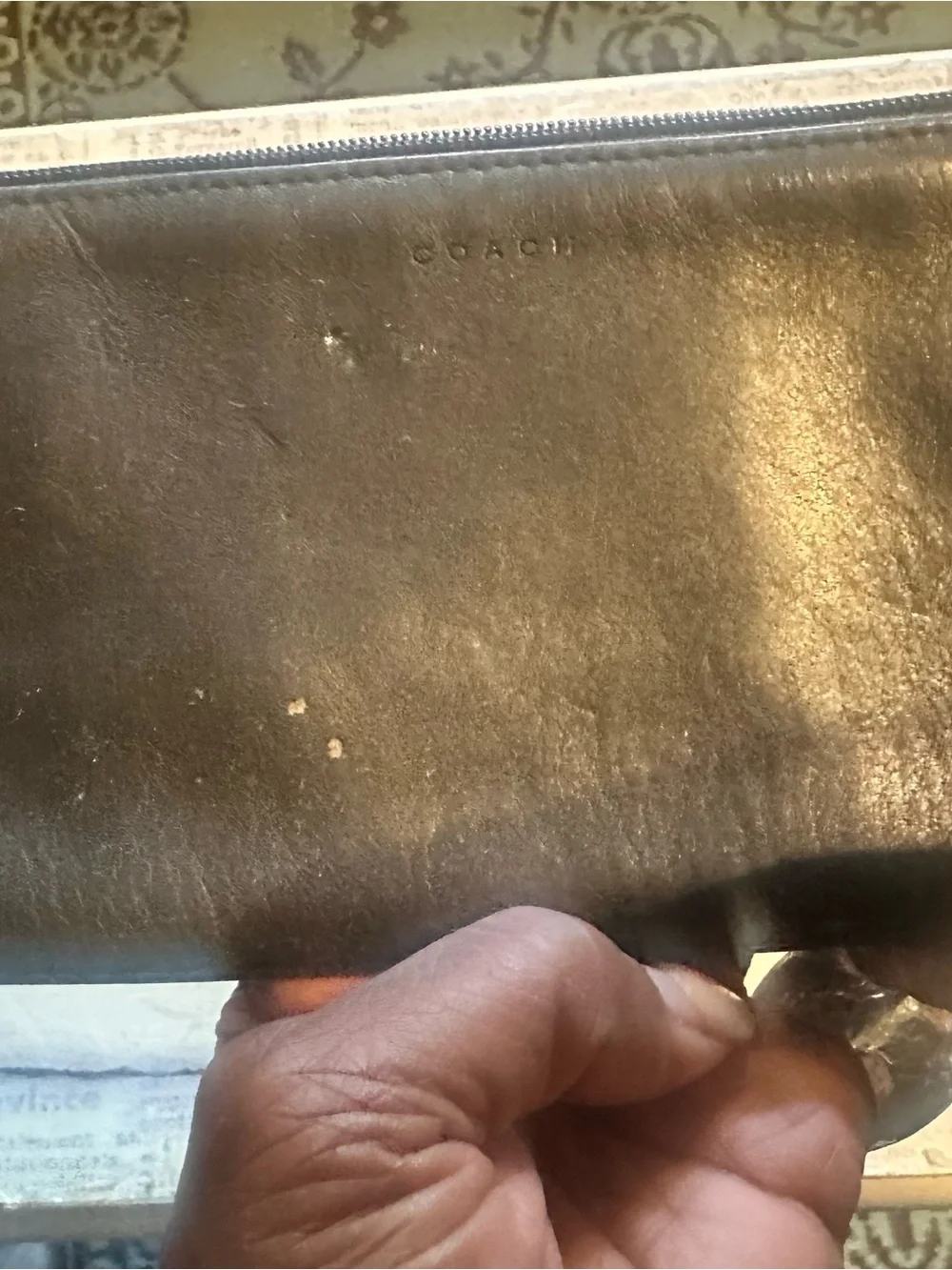 Vintage? Coach Black Leather Zip Pouch Wallet circa 2000